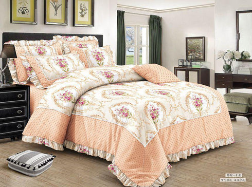 Florida Engage 6 Piece Set with Double bed Comforter, King Size Bedsheet, 2 Pillow covers & 2 Cushion